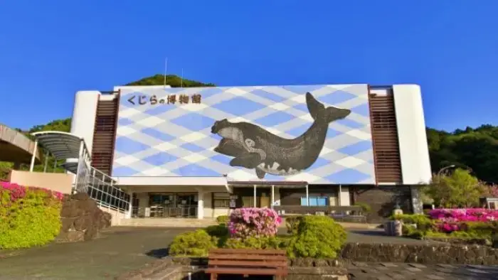 鯨が描かれた太地町立くじらの博物館の外壁