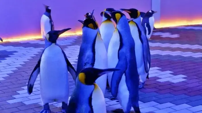 パーク内を歩くアドベンチャーワールドのペンギン