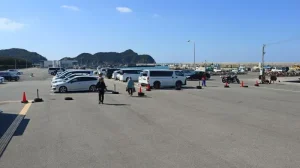 130台停められる広々とた浜のうたせの駐車場