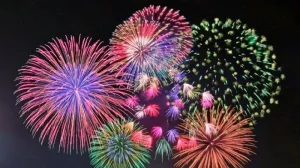 連続して打ち上げられる花火